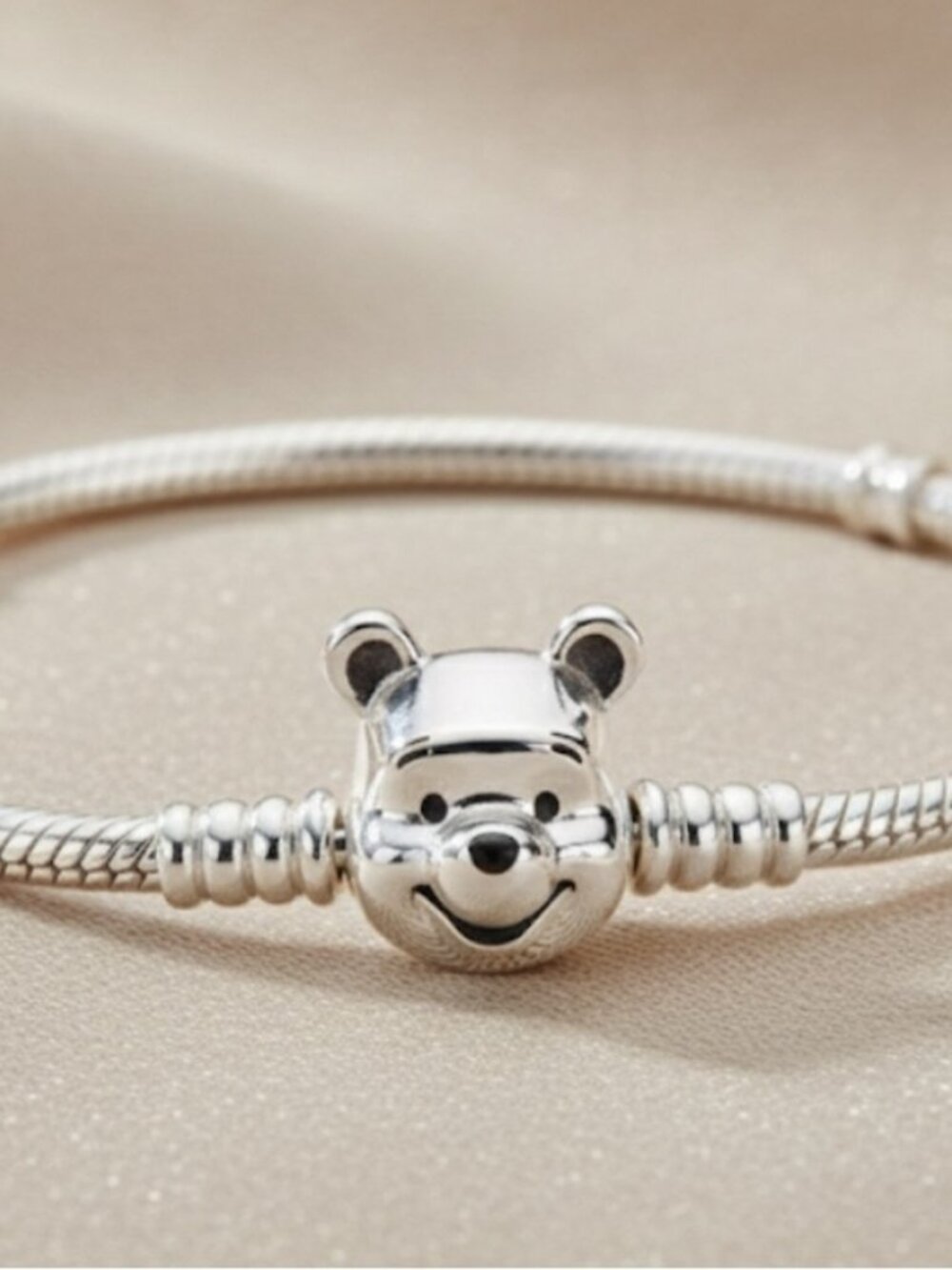 Silver Bear Charm Kids Bracelet